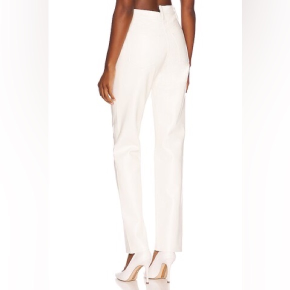 Agolde Recycled Leather Criss Cross Straight white Leather Pants - Picture 5 of 14